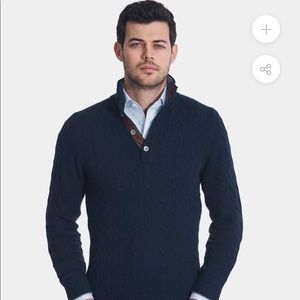 Daniel Cremieux Navy Pima Cotton/Cashmere Sweater
